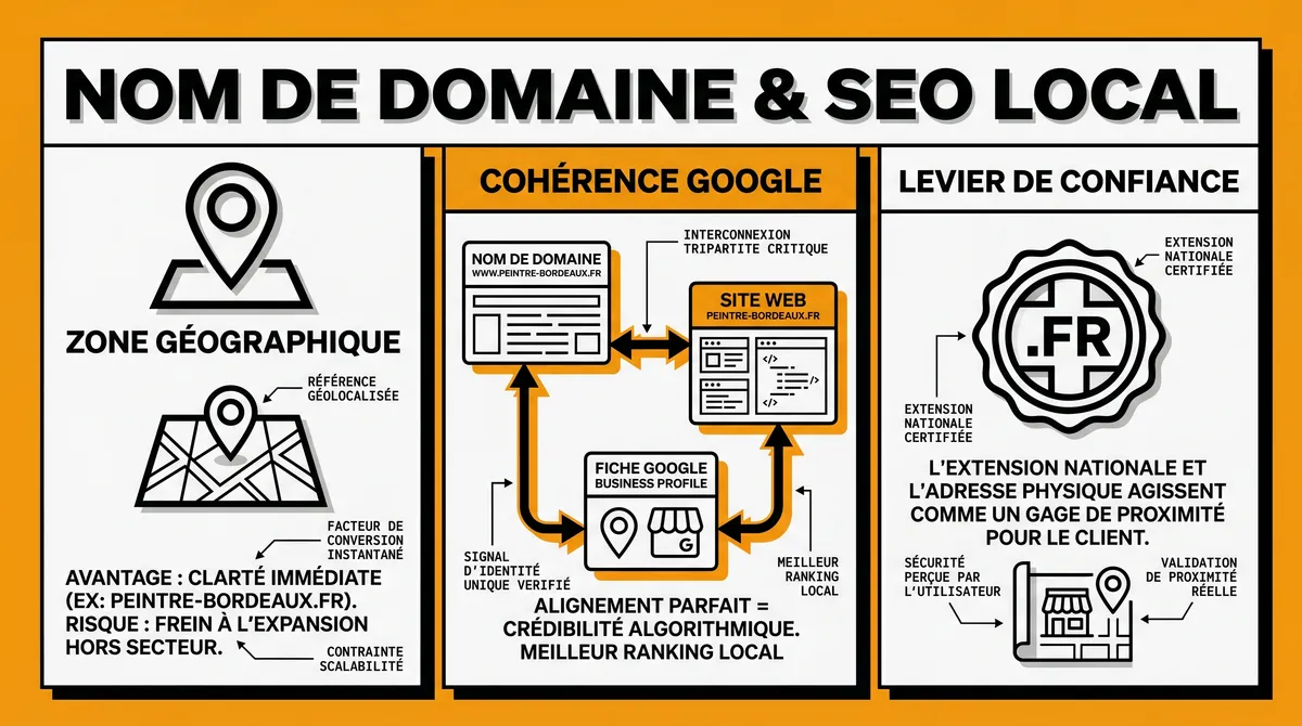 Infographie : Stratégies de référencement local liées au domaine