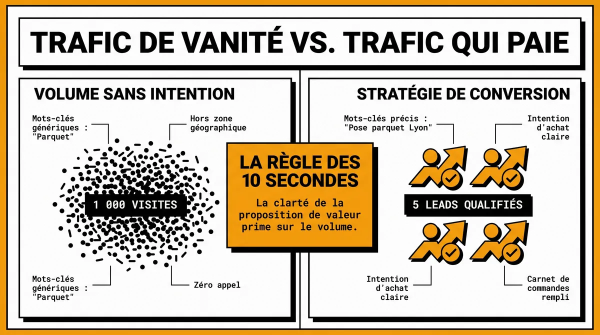 Infographie : Distinguer le trafic inutile du trafic qui paie